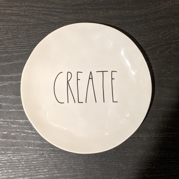 Rae Dunn Create Melamine Plates Set of 2 - Picture 2 of 6